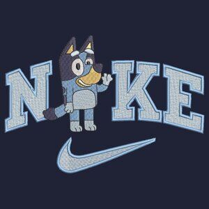Nike Bluey Waving Embroidered Adult Unisex Crewneck Sweatshirt Dog Cartoon